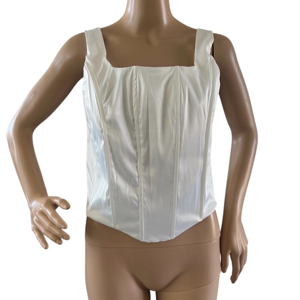 Emerson Lang White Corset Tank Top